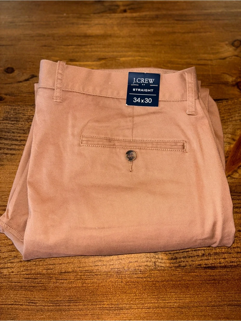 J. Crew Straight Chino Pants Tan Khaki Pants 34 Waist Dress Slacks